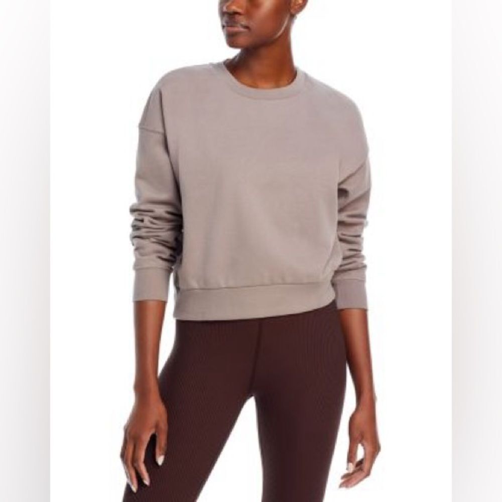 Beyond Yoga Sz Medium Light Brown On the Go Crewneck Sweatshirt